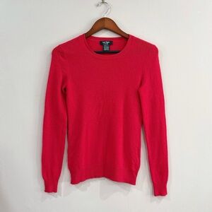 Lord & Taylor Cashmere Sweater XS Red Crew Neck Soft Classic Chic Preppy Office